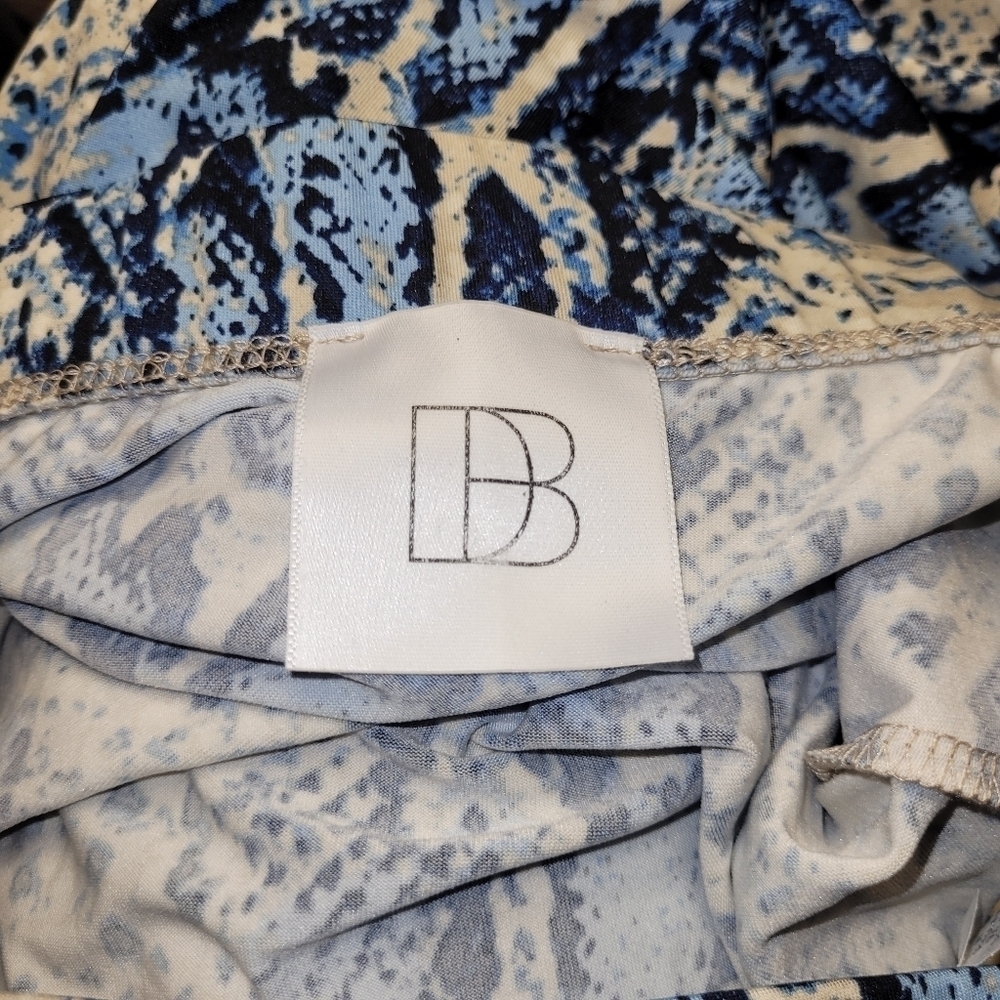 Boutique Strapless Blue Snakeskin Front-Tie Wide Leg Jumpsuit Size M. - Picture 10 of 15